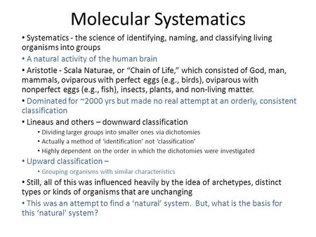 Molecular Systematics