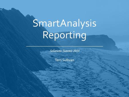 Solutions Summit 2014 SmartAnalysis Reporting Terri Sullivan.