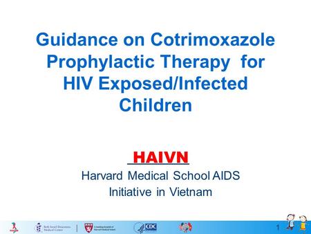 1 Guidance on Cotrimoxazole Prophylactic Therapy for HIV Exposed/Infected Children HAIVN Harvard Medical School AIDS Initiative in Vietnam.