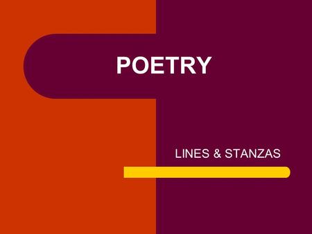 POETRY LINES & STANZAS.