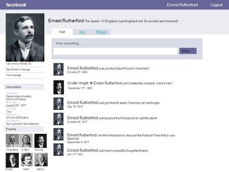 Facebook Ernest Rutherford The Queen Of England Just Knighted me! So excited and honored! Ernest RutherfordLogout View photos of Ernest (5) Send Ernest.