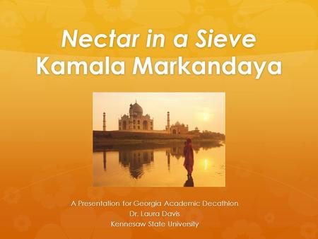 Nectar in a Sieve Kamala Markandaya