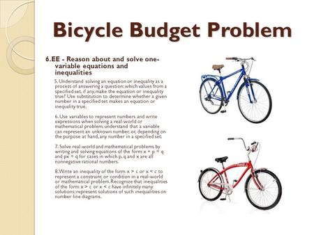 Bicycle Budget Problem