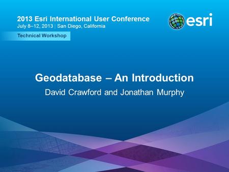 Geodatabase – An Introduction