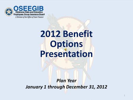 Plan Year January 1 through December 31, 2012 2012 Benefit Options Presentation 1.