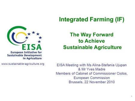 Integrated Farming (IF) Sustainable Agriculture