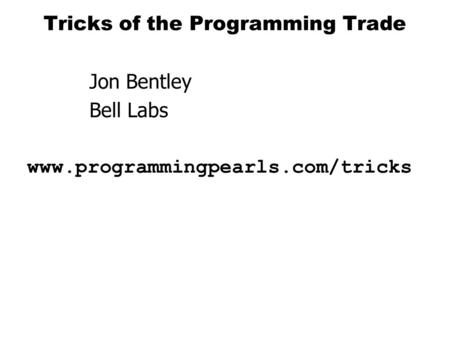 programming pearls by jon bentley free download