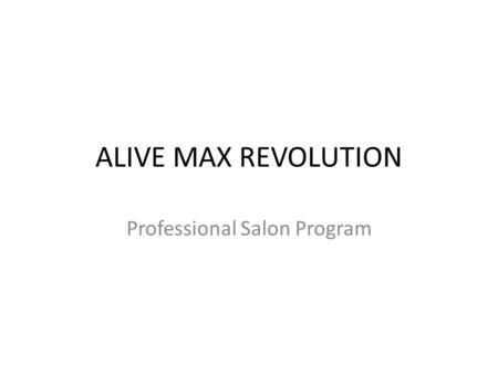 Professional Salon Program
