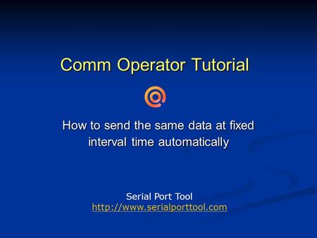 Comm Operator Tutorial How to send the same data at fixed interval time automatically Serial Port Tool