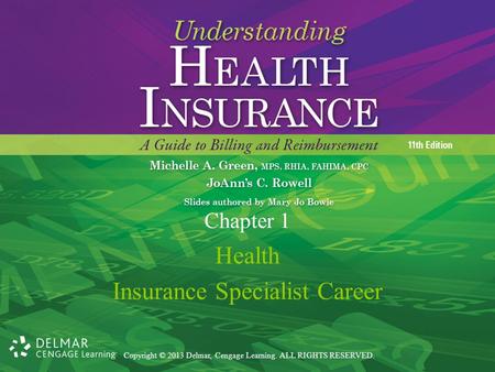 Copyright © 2013 Delmar, Cengage Learning. ALL RIGHTS RESERVED. Health Insurance Specialist Career Chapter 1.