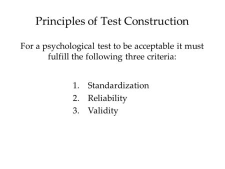 Principles of Test Construction