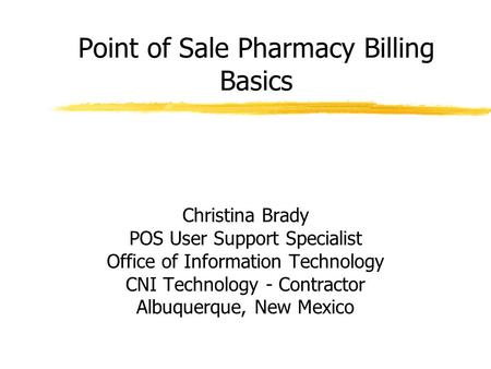 Point of Sale Pharmacy Billing Basics