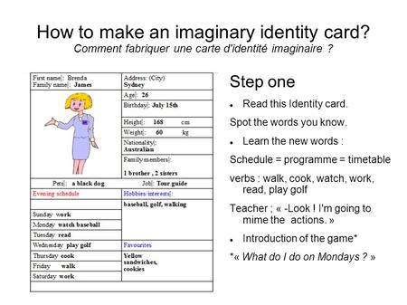 How to make an imaginary identity card