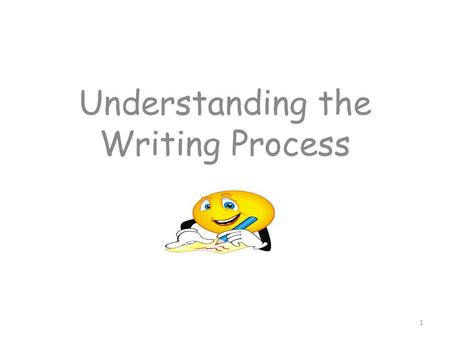 Understanding the Writing Process 1. What do good readers do? Read for meaning. Check for understanding as they are reading – what is happening? Why is.
