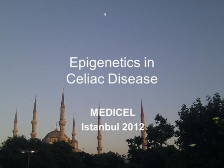 Epigenetics in Celiac Disease MEDICEL Istanbul 2012.