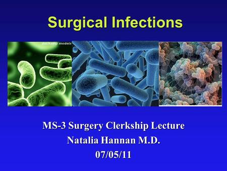 Surgical Infections MS-3 Surgery Clerkship Lecture Natalia Hannan M.D. 07/05/11.