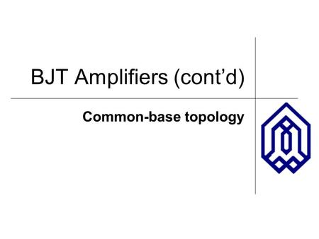 BJT Amplifiers (cont’d)
