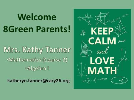Welcome 8Green Parents!