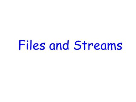 Files and Streams. Java I/O File I/O I/O streams provide data input/output solutions to the programs. A stream can represent many different kinds of sources.
