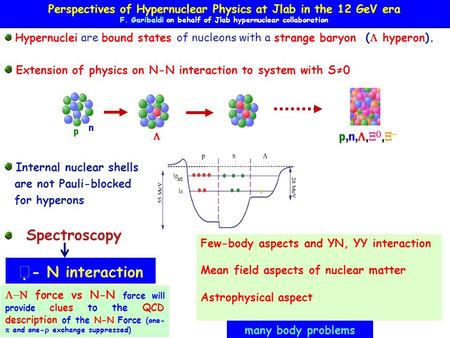 HYPERNUCLEAR PHYSICS - N interaction