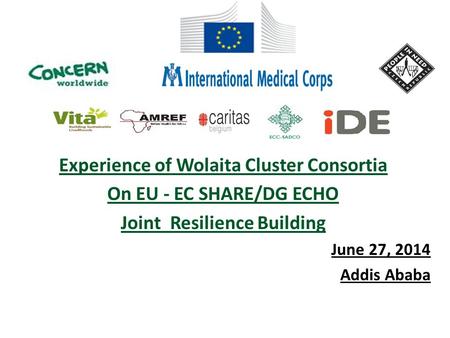 Experience of Wolaita Cluster Consortia Joint Resilience Building