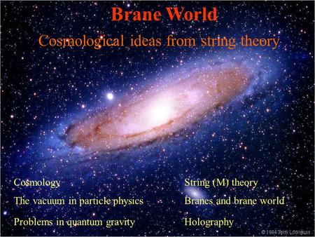 Cosmological ideas from string theory