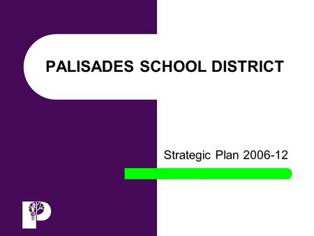 PALISADES SCHOOL DISTRICT Strategic Plan 2006-12.
