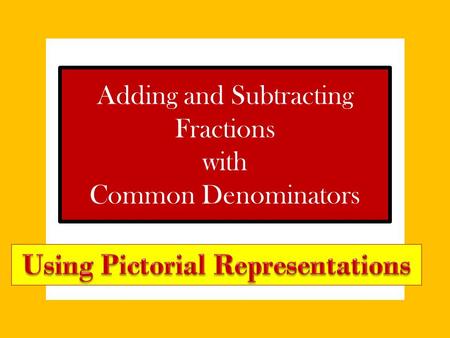 Adding and Subtracting Fractions with Common Denominators.