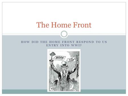 How did the home front respond to US entry into WWI?