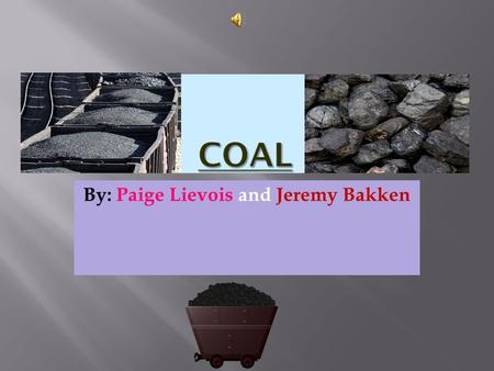 By: Paige Lievois and Jeremy Bakken  Coal is a noun. It is a black or dark brown flammable mineral substance consisting of carbonized vegetable matter,