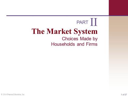1 of 37 © 2014 Pearson Education, Inc. PART The Market System Choices Made by Households and Firms II.