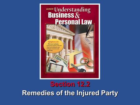 Remedies of the Injured Party Section 12.2. Understanding Business and Personal Law Remedies of the Injured Party Section 12.2 Transfer of Contracts and.