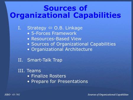Sources of Organizational Capabilities