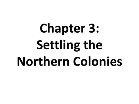 Chapter 3: Settling the Northern Colonies. Protestant Reformation (pg. 15) Revolt vs. authority/Pope & Catholic Church (dominating/corrupt) Led to a series.