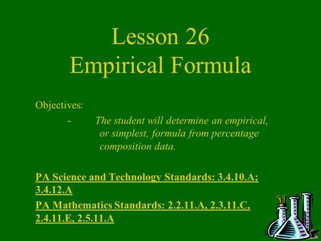 Lesson 26 Empirical Formula
