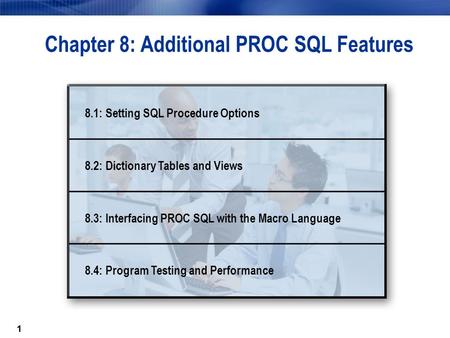 Chapter 8: Additional PROC SQL Features