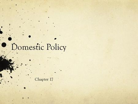 Domestic Policy Chapter 17.