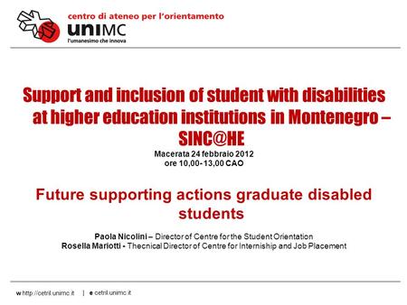 00 AN 1 w  | e Support and inclusion of student with disabilities at higher education institutions in.