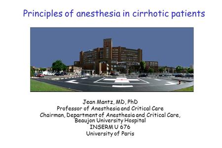 Principles of anesthesia in cirrhotic patients
