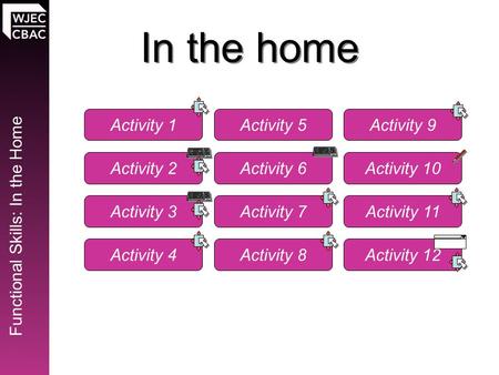 Functional Skills: In the Home Activity 1 Activity 2 Activity 3 Activity 4 In the home Activity 5 Activity 6 Activity 7 Activity 8 Activity 9 Activity.