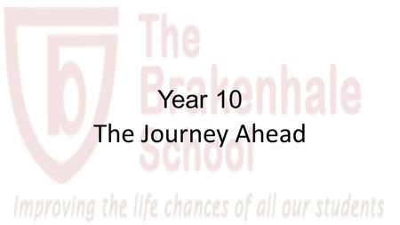 Year 10 The Journey Ahead. The Purpose of This Evening To provide information on the new Mathematics and English Curricula To provide information on the.