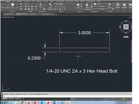 dsdfsa Zoomed in view… Fasteners Assignment Part C: 3/8-16 UNC-2A 1.5 FLAT HEAD.