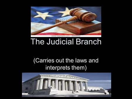 The Judicial Branch (Carries out the laws and interprets them)