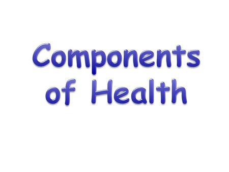 Components of Health.