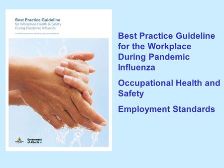 Best Practice Guideline for the Workplace During Pandemic Influenza Occupational Health and Safety Employment Standards.