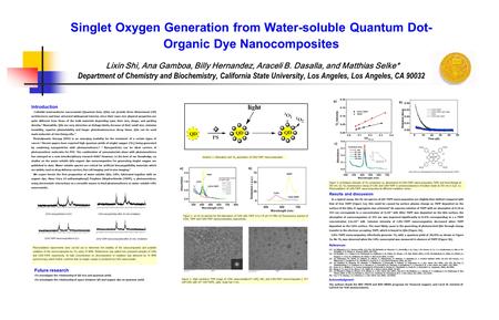 Singlet Oxygen Generation from Water-soluble Quantum Dot- Organic Dye Nanocomposites Lixin Shi, Ana Gamboa, Billy Hernandez, Araceli B. Dasalla, and Matthias.