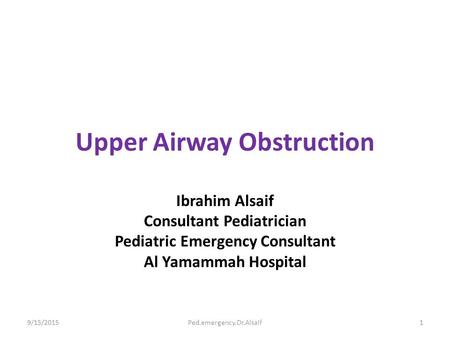 Upper Airway Obstruction