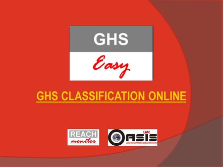 GHS CLASSIFICATION ONLINE. Registration: Click on “Register”