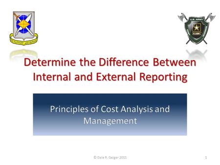 Determine the Difference Between Internal and External Reporting © Dale R. Geiger 20111.