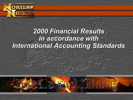 2000 Financial Results in accordance with International Accounting Standards.